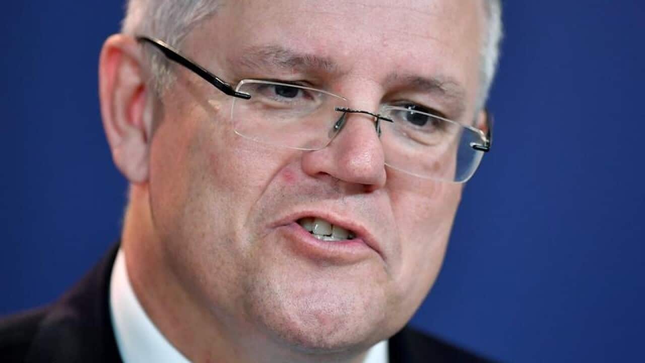 Treasurer Scott Morrison speaks.