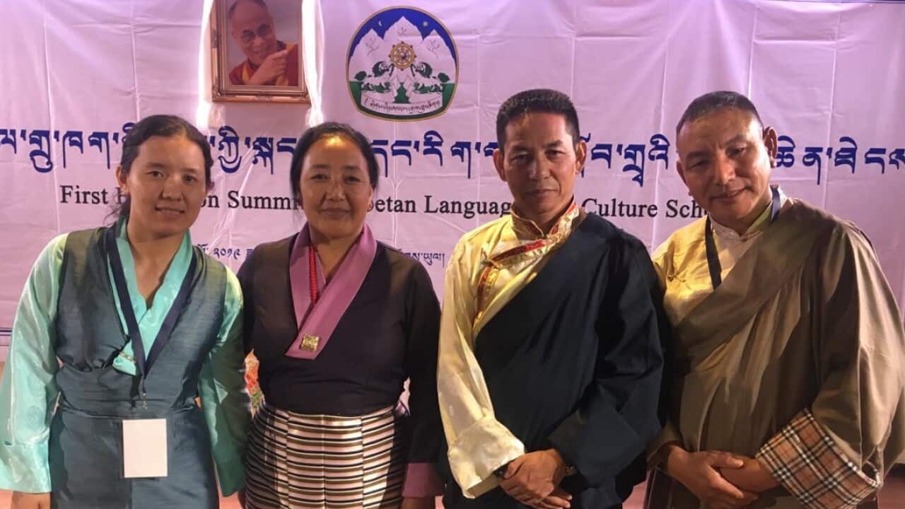 Australian representatives, Rhalo Thonden (far right) from Sydney and Sonam Dolkar (far left) from Brisbane