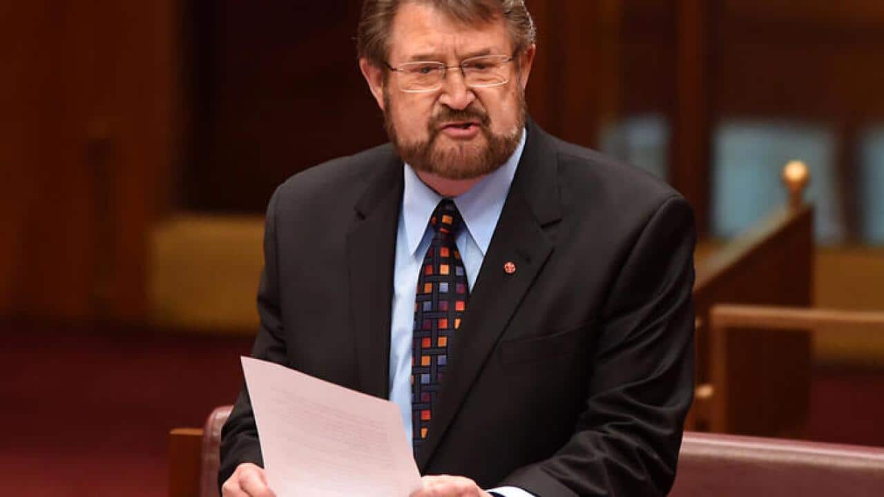 Senator Derryn Hinch delivers his maiden speech in the Senate chamber