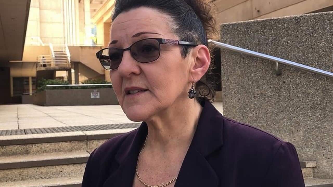 Noleen Hausler outside the aged care royal commission in Perth.