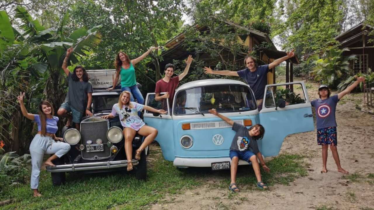Herman Zapp's family in Praia do Rosa, Brazil.