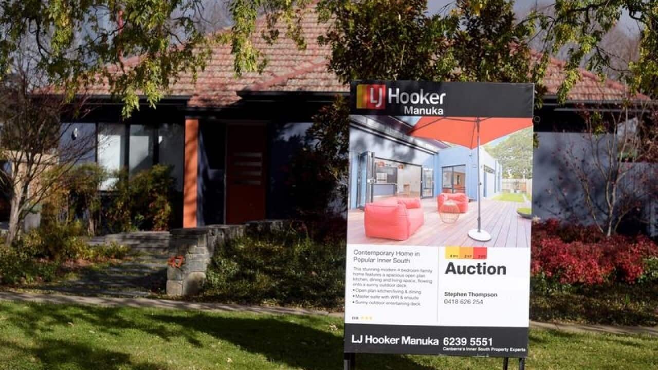 Auction sign.