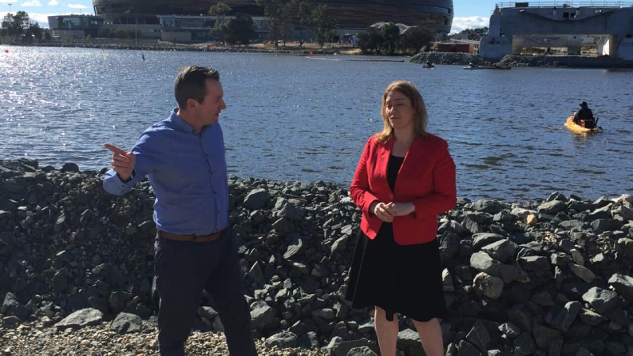 WA Premier Mark McGowan and transport minister Rita Saffioti
