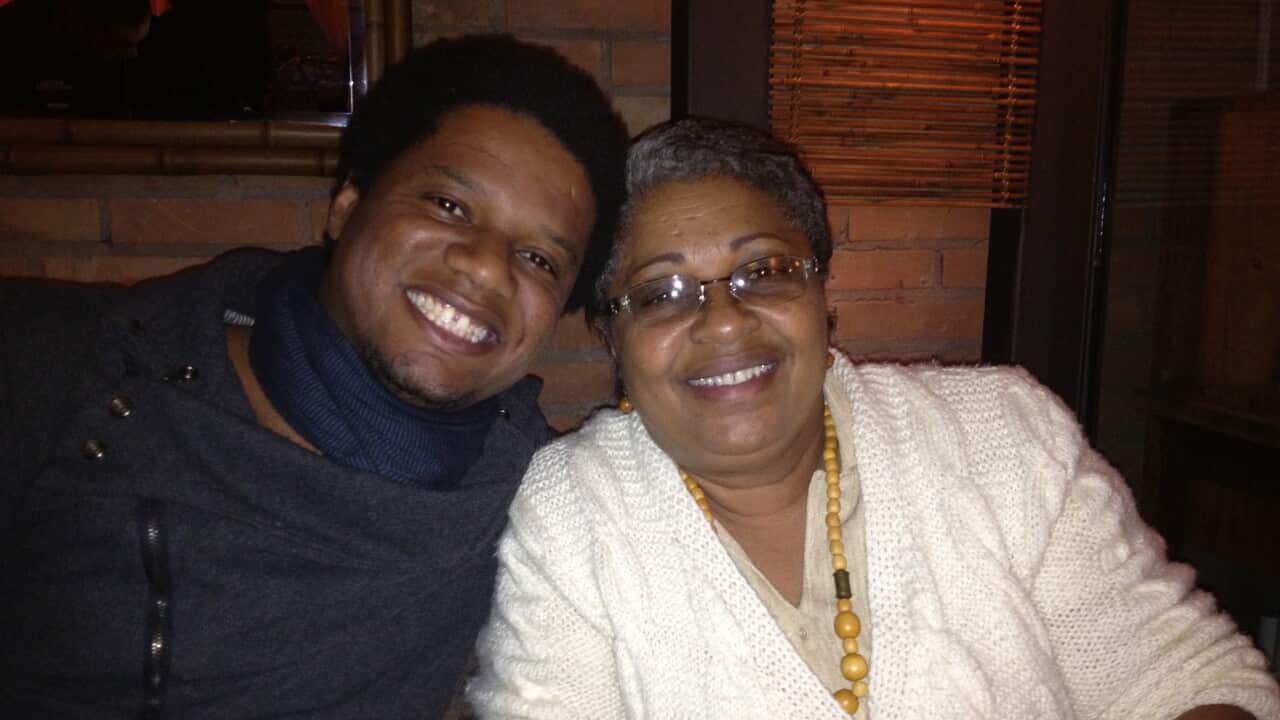 Guido Melo and his mother. 