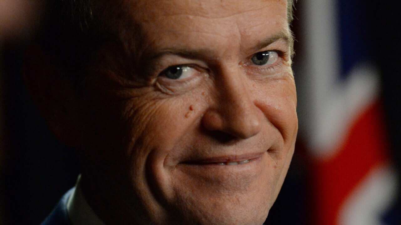 Bill Shorten at a press conference in Adelaide