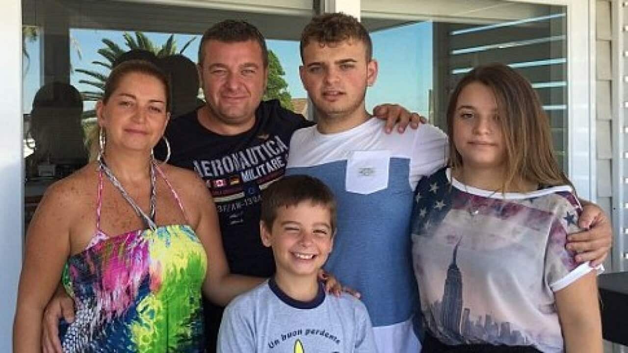 Giuseppe Porcelli con la famiglia