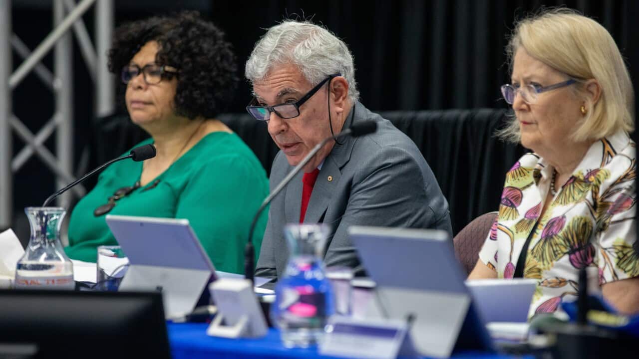 Chair of the Royal Commission Ronald Sackville addresses an earlier hearing of the inquiry into the abuse, neglect and exploitation of people with disability.