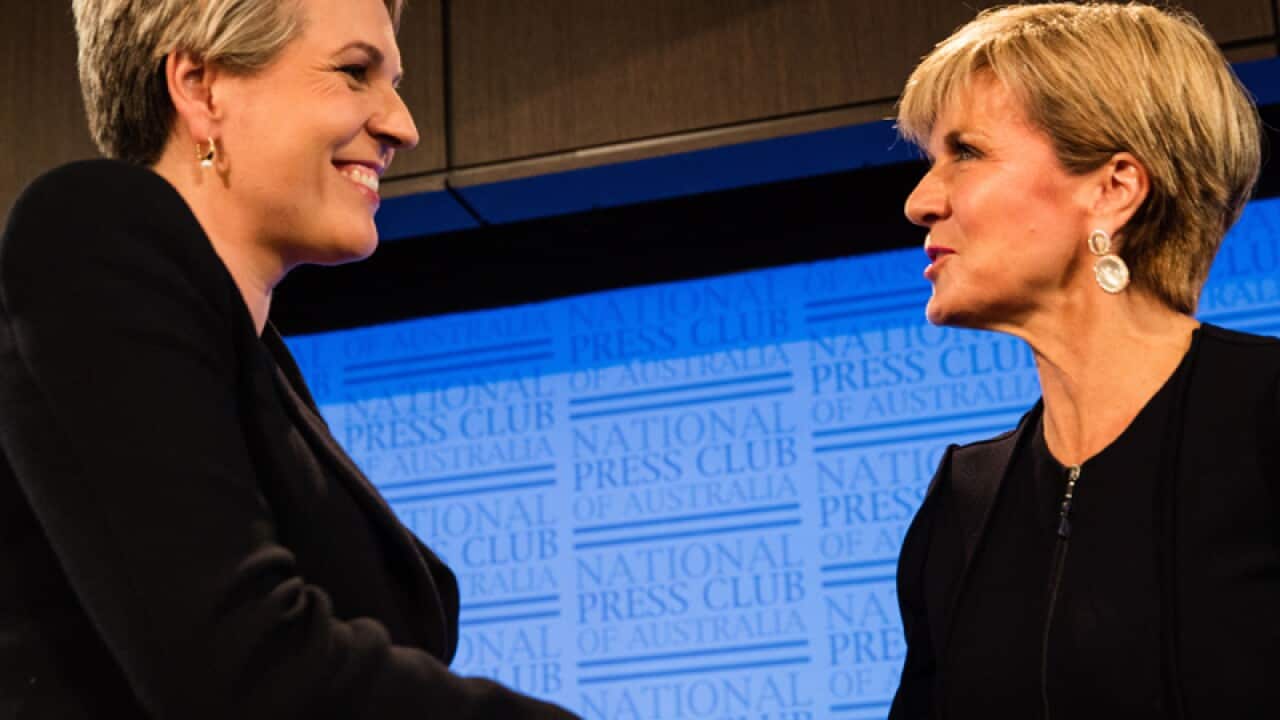 Labor Deputy Tanya Plibersek (L) and Liberal Deputy Julie Bishop