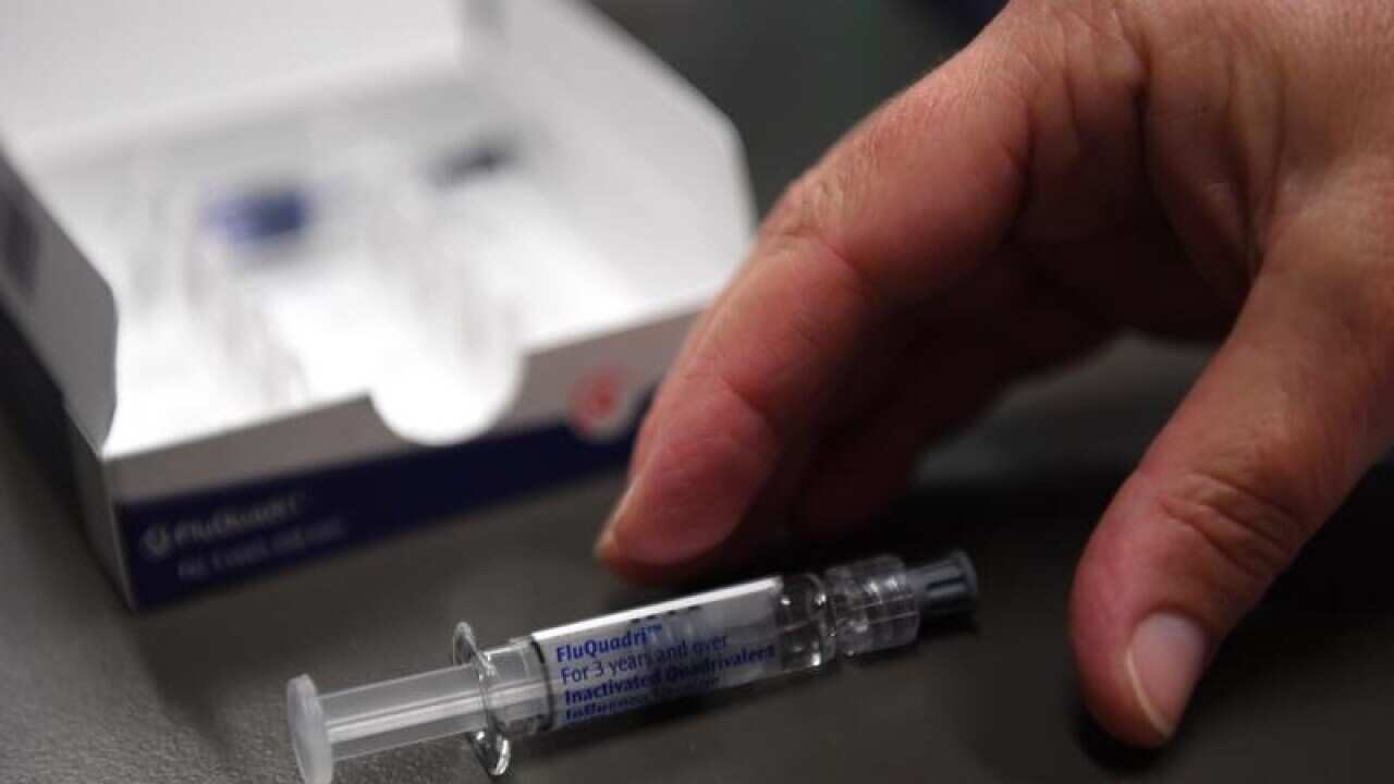 A flu immunisation needle