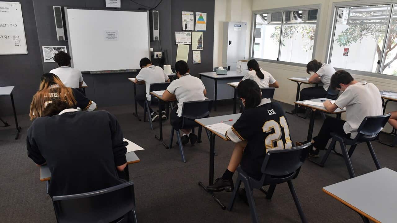 Year 12 students at Sydney Secondary College in Sydney, Tuesday, November 9, 2021.