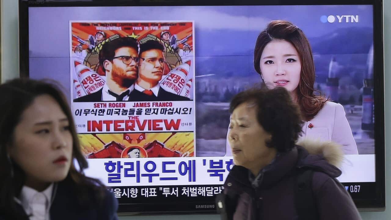 North Korea hates the Hollywood film that revolves around the assassination of its beloved leader. (AP Photo/Ahn Young-joon)