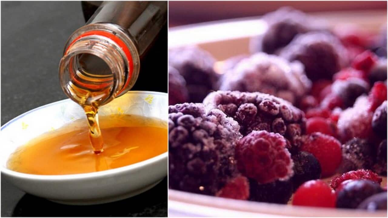 berries and fish sauce