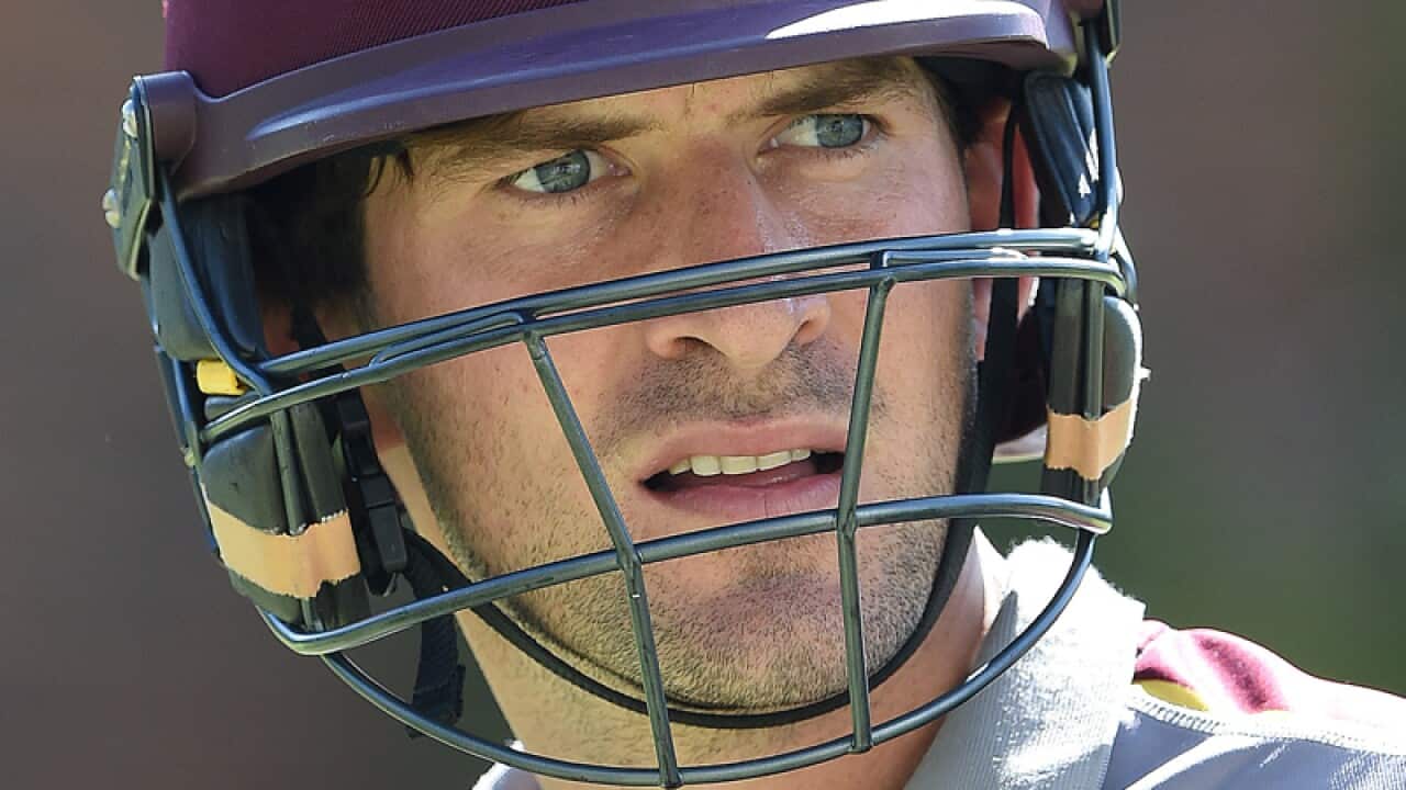 Joe Burns looks on during the Queensland Bulls training session