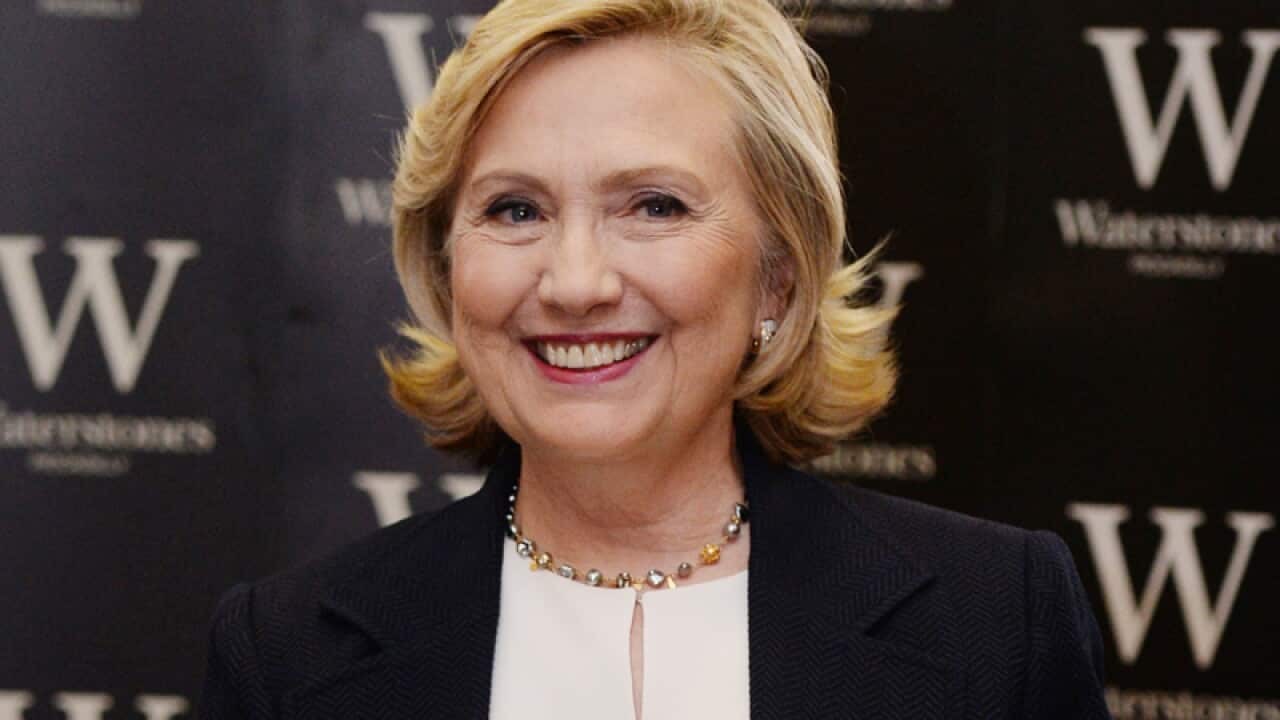 Hillary Clinton at a book signing.