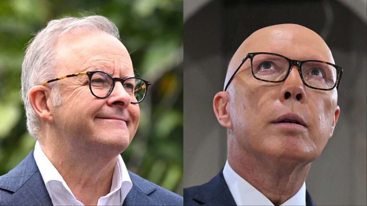 A composite of Anthony Albanese and Peter Dutton.