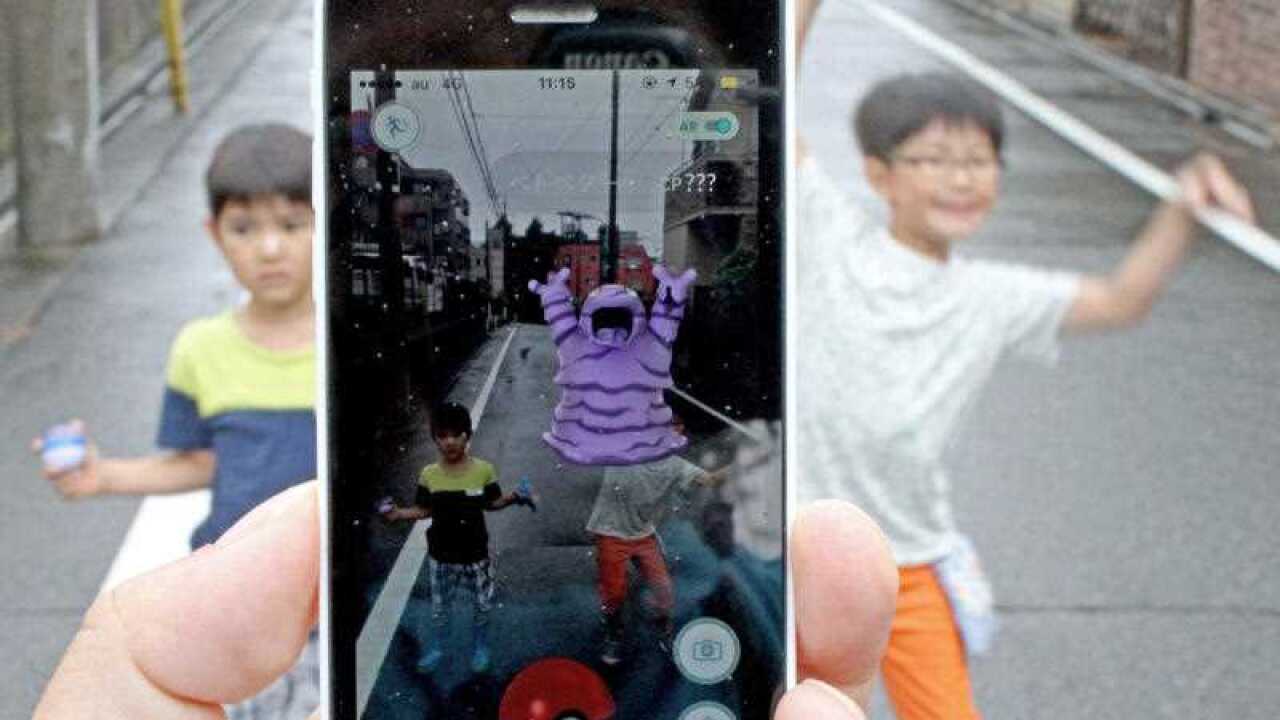 A smartphonewith the “Pokemon Go” game is seen in Tokyo’s Itamashi Ward
