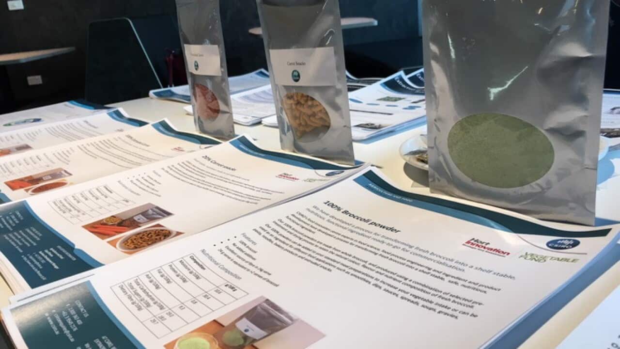 Food products on display at Monash University