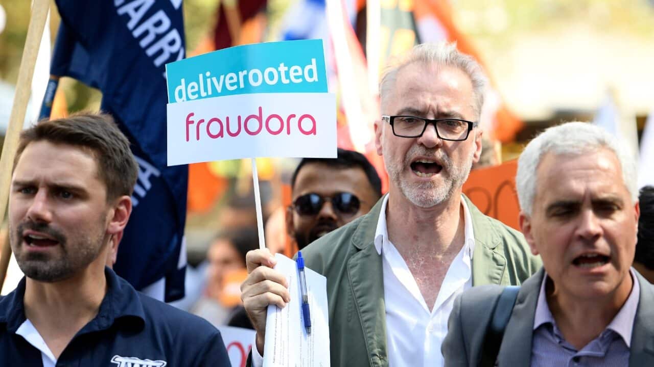 Transport Workers Union National Secretary Tony Sheldon at the protest in Sydney.