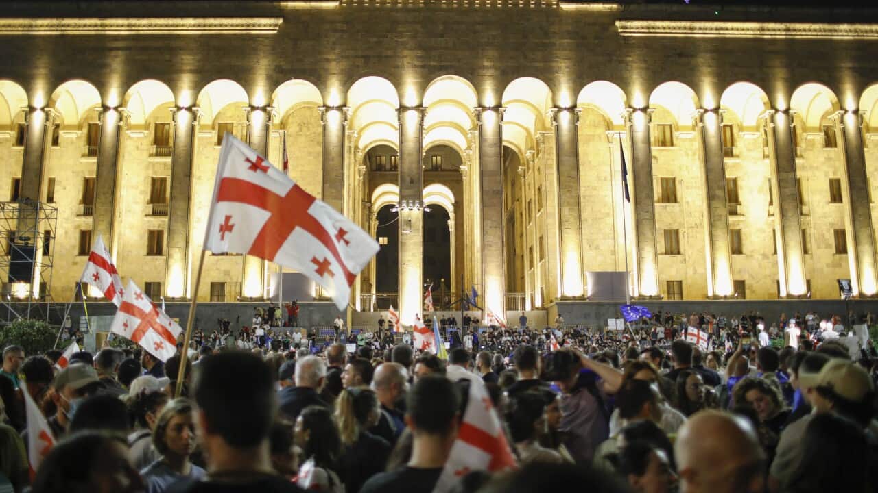 Opposition protest against foreign agents bill in Tbilisi