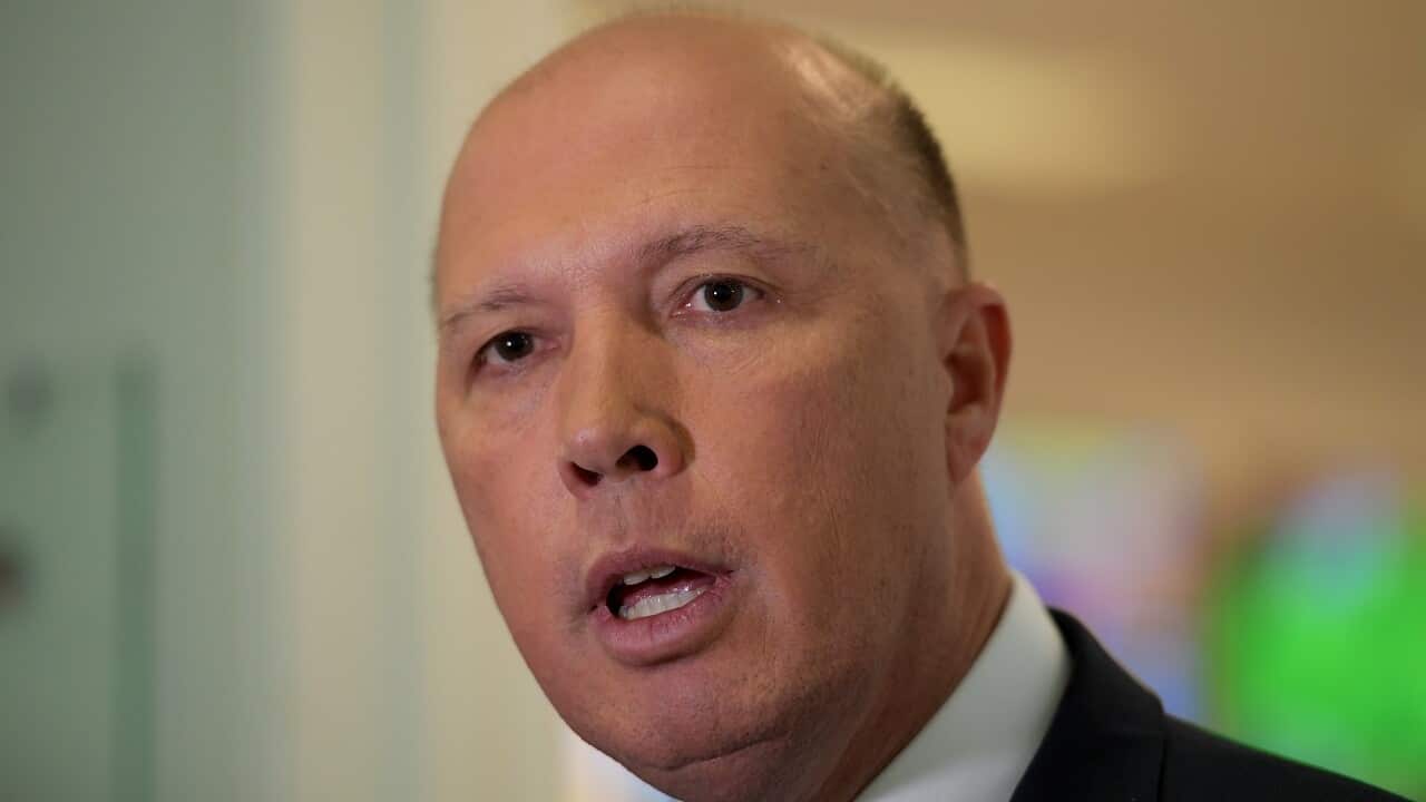 Home Affairs Minister Peter Dutton at Parliament House.