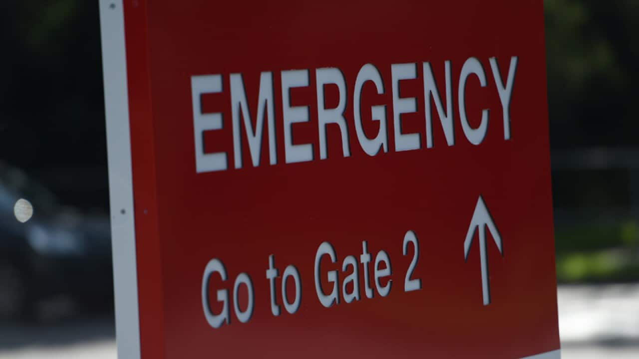 An emergency department sign
