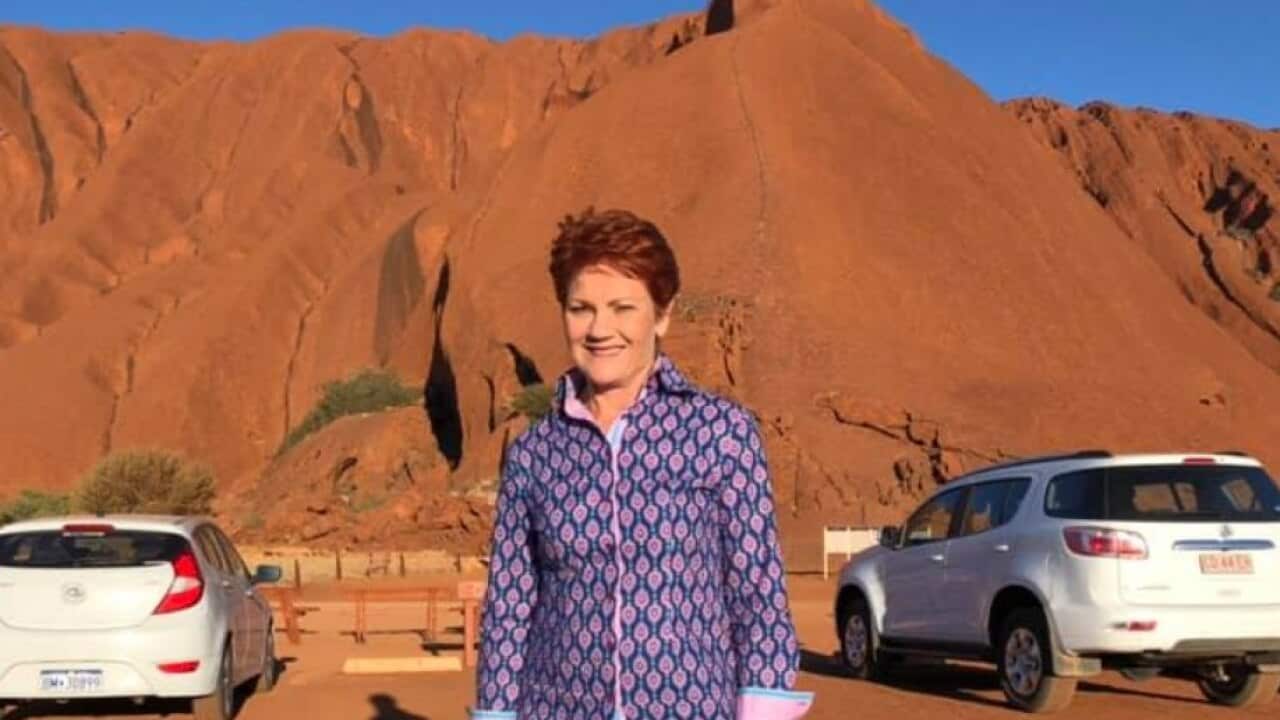 Pauline Hanson at Uluru.