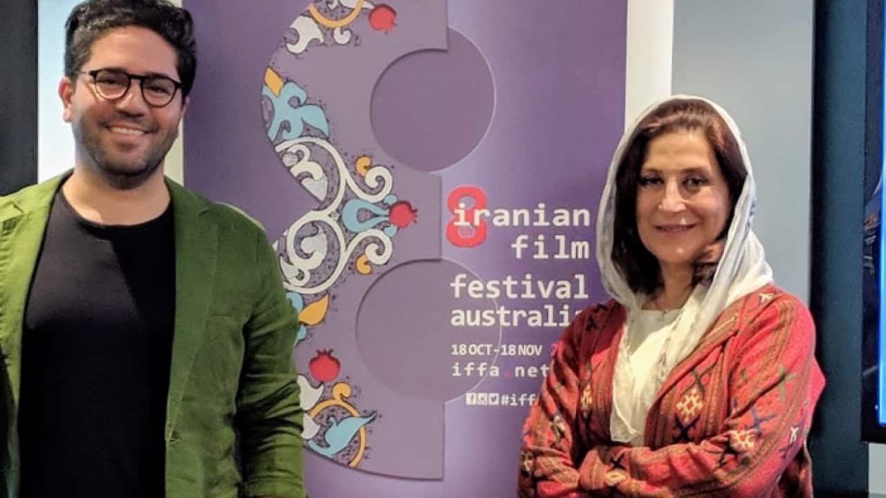 قاطمه معتمد آریا بازیگر ایرانی و آرمین میلادی مدیر هشتمین جشنواره فیلم های ایرانی استرالیا