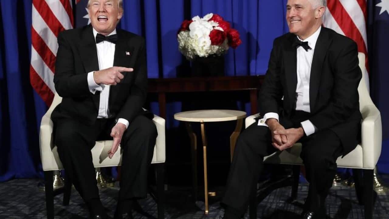 US President Donald Trump (L) and Prime Minister Malcolm Turnbull