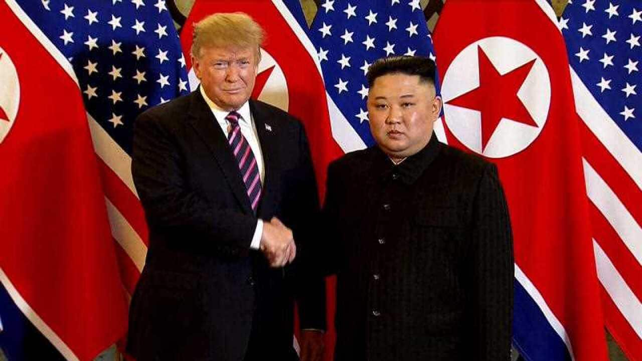 US President Donald Trump meets North Korean leader Kim Jong-un.