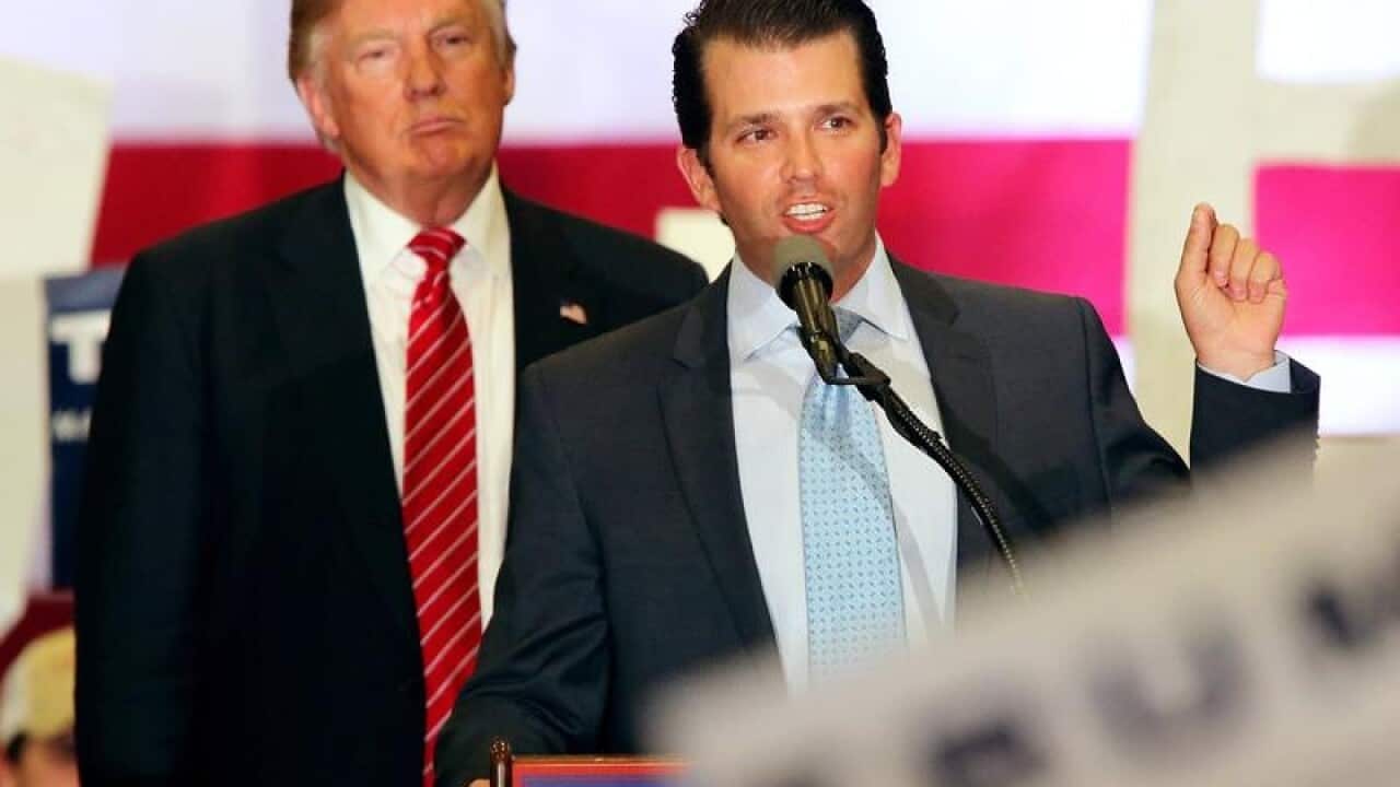 Donald Trump and his son.