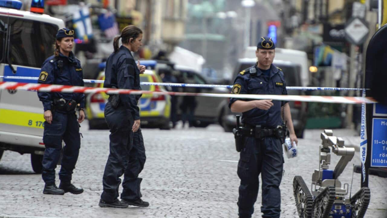 Bomb threat in Stockholm.