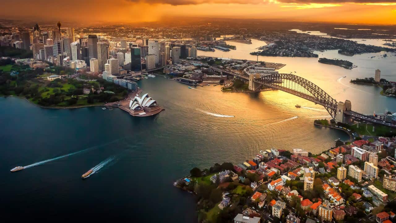 Cityscape at dusk, Sydney, Australia