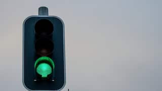 Traffic light showing green go signal
