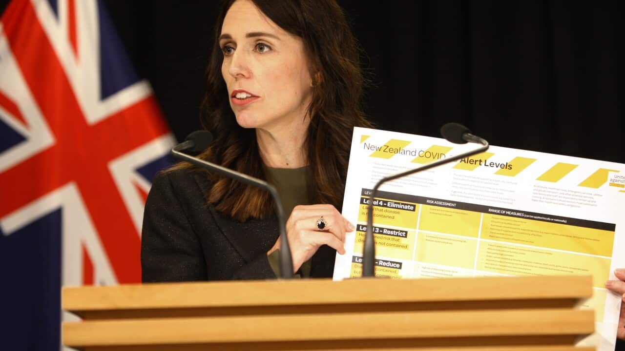 New Zealand Prime Minister Jacinda Ardern at a press conference