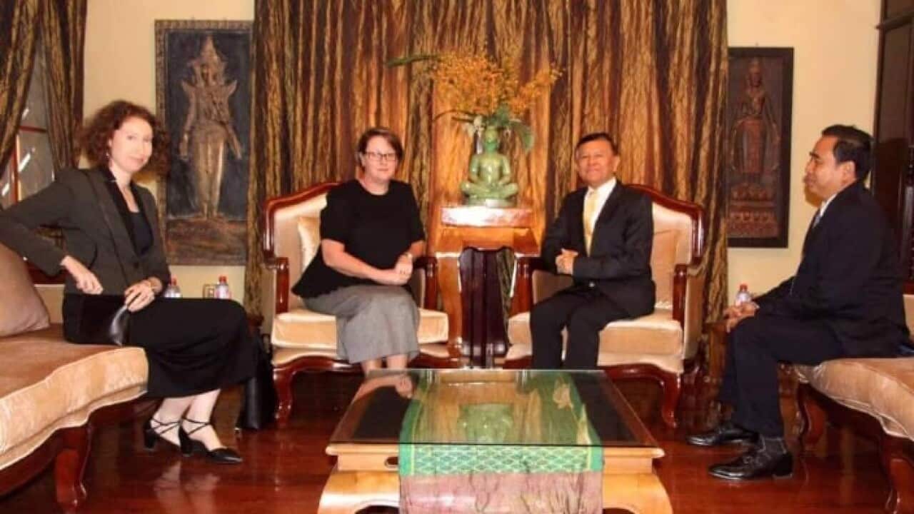 Australia Ambassador visits Kem Sokha at his home in Phnom Penh on November 12, 2019