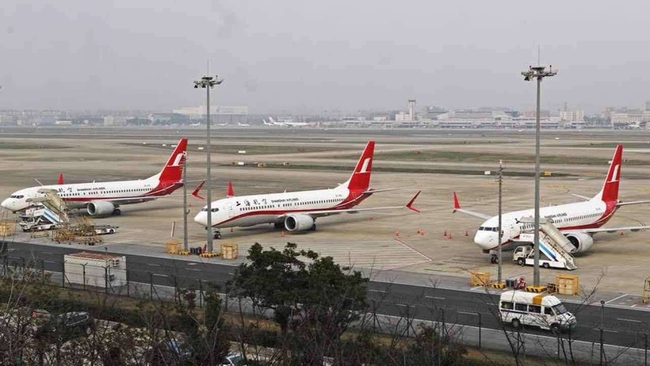 Three Boeing 737 Max 8 passenger planes belonging to Shanghai Airlines