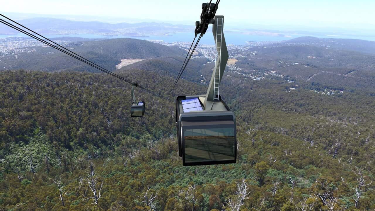 An artists impression of the proposed cable car