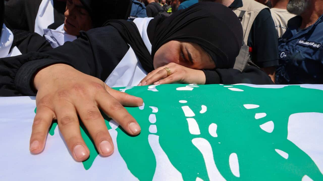 Funeral ceremony for three Lebanese Civil Defense members in Tyre