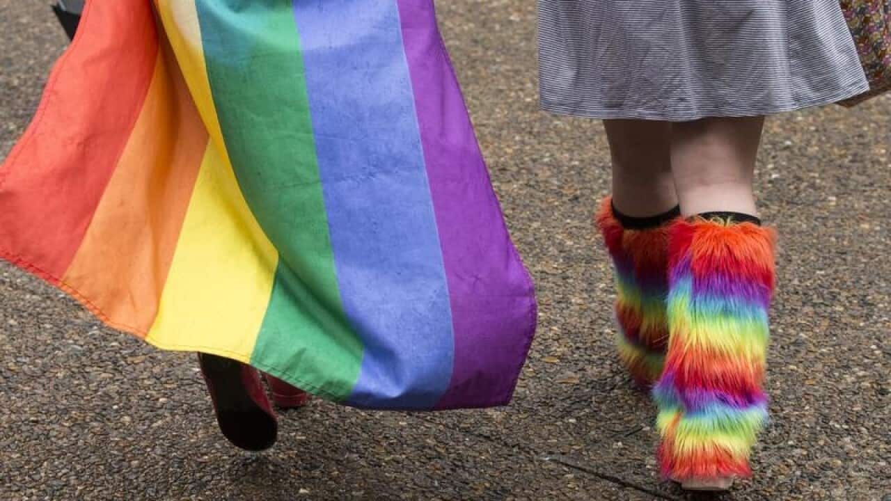Marchers during LGBT protest