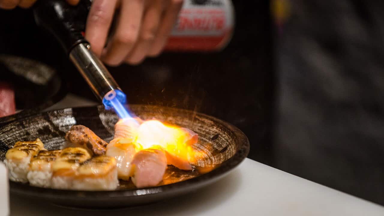 The Modern Eatery, has lit up Swan Street with its creative take on the traditional Aburi technique. (Eugene Hyland)
