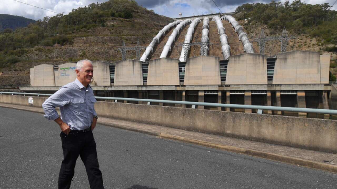 Prime Minister Malcolm Turnbull at the Tumut 3 power station