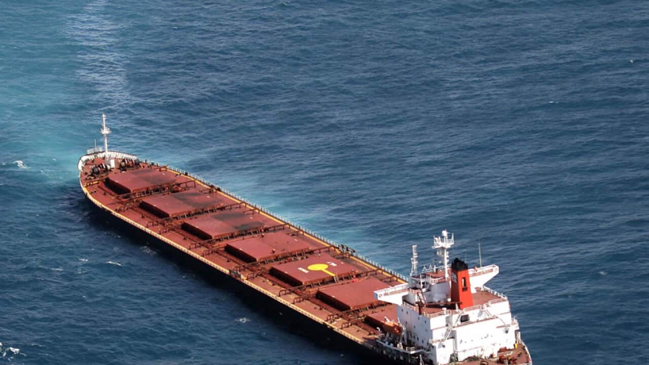 Chinese coal carrier Shen Neng 1 after it ran aground in 2010