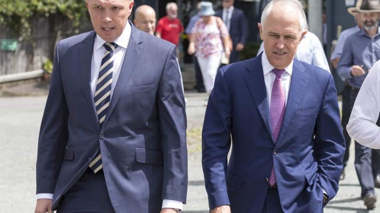 Member for Dickson Peter Dutton (left) and PM Malcolm Turnbull