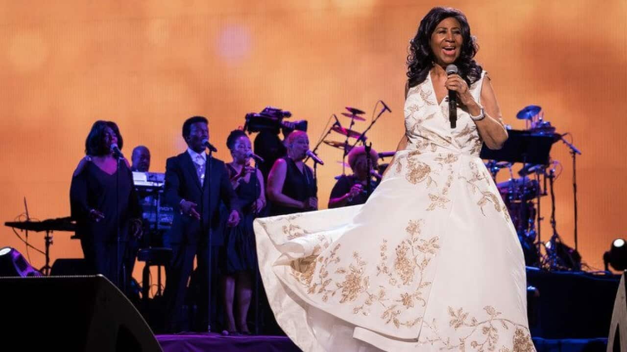 Aretha Franklin performs at Radio City Music Hall, during the 2017 Tribeca Film Festival in New York