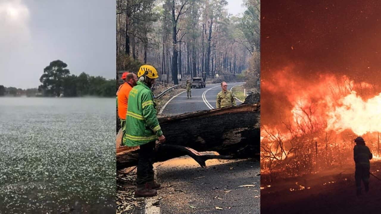 Days after hail pelted Melbourne, Sydney and Canberra, the fire danger has returned to extreme.
