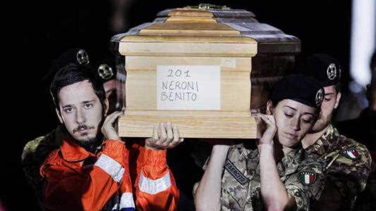 Mourners gather in Italy's Armatrice