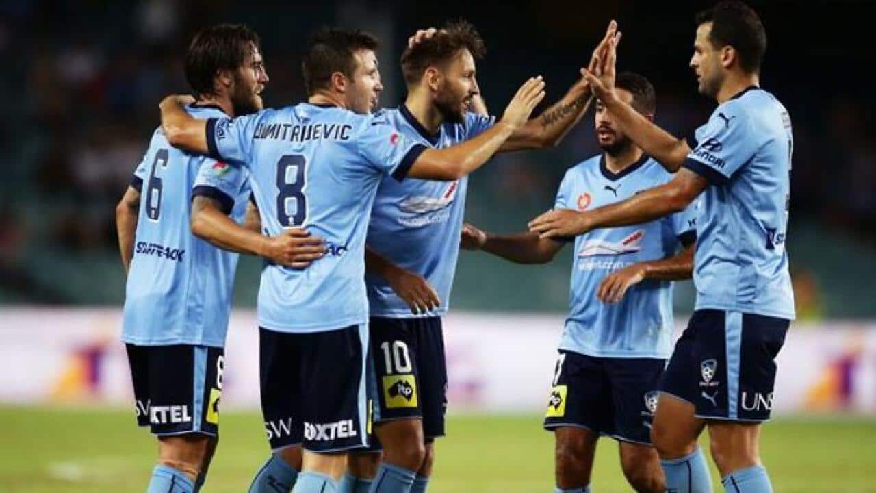 Sydney FC celebrate their win over Perth