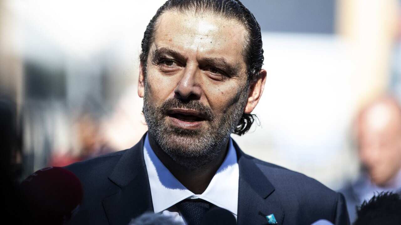 Former Lebanese Prime Minister Saad Hariri after the UN-backed Lebanon Tribunal in the Netherlands