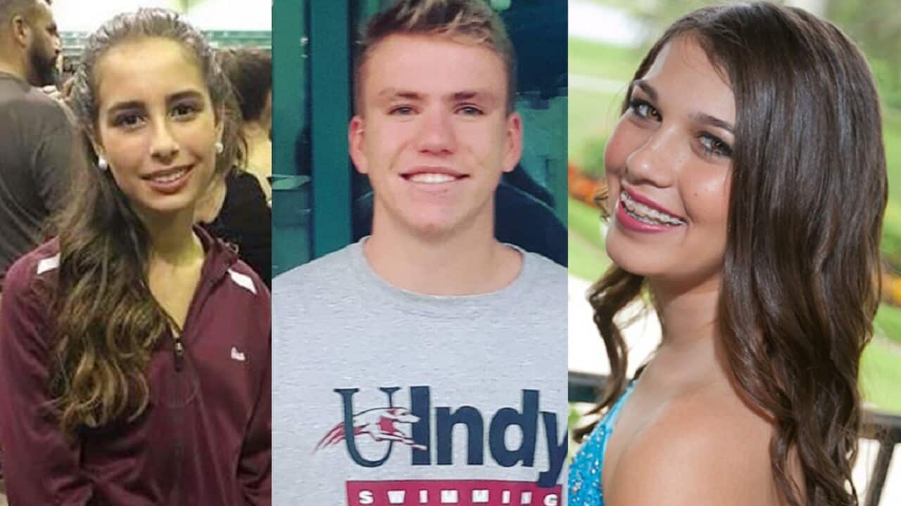 Gina Rose Montalto (pictured left), Nicholas Dworet (pictured centre) and Jamie Guttenberg (pictured right) died during the Florida high school shooting.