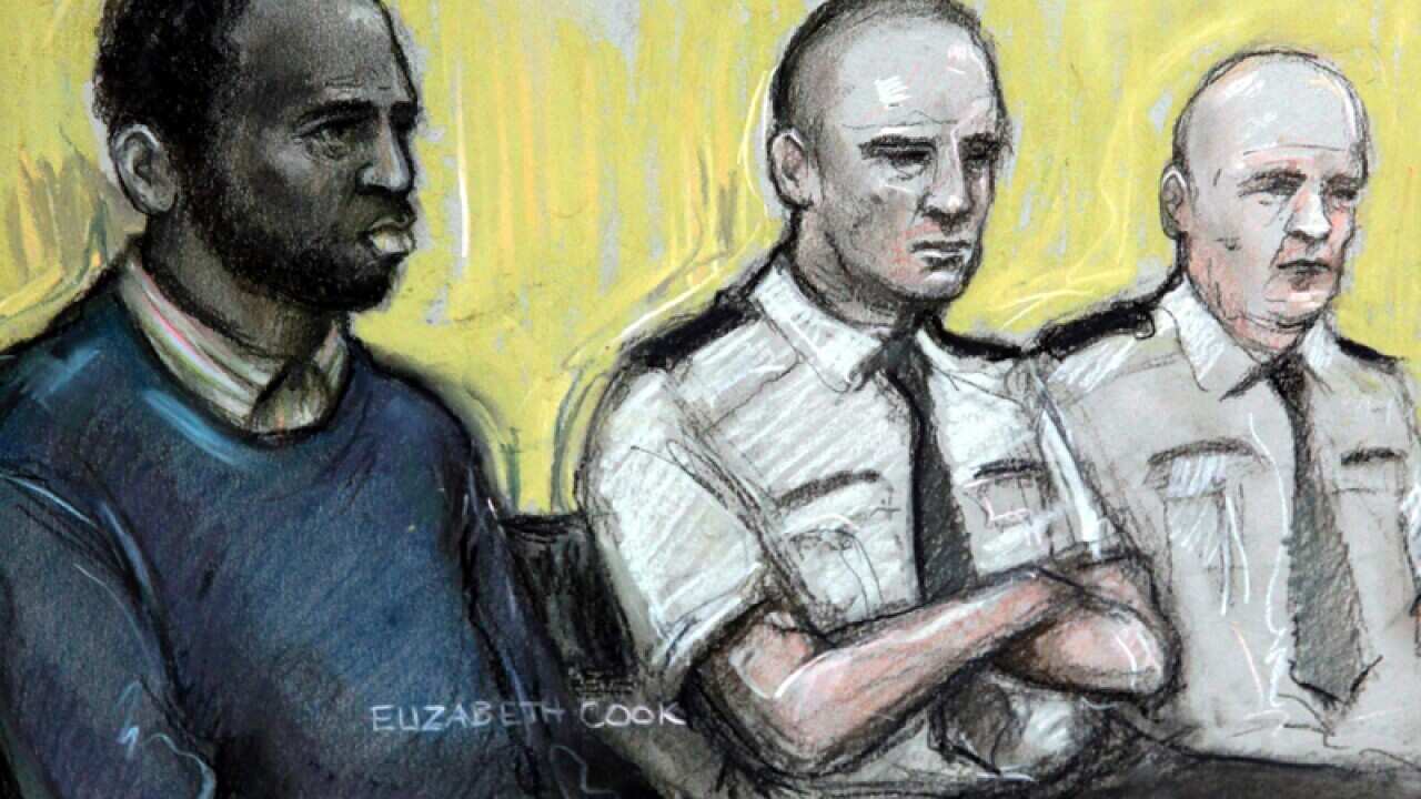 A court artist sketch of Nicholas Jacobs (L)